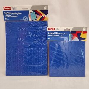 Roylco Texture 5839 & Animal Skins 5817 Rubbing Plates Art Craft Education NOS